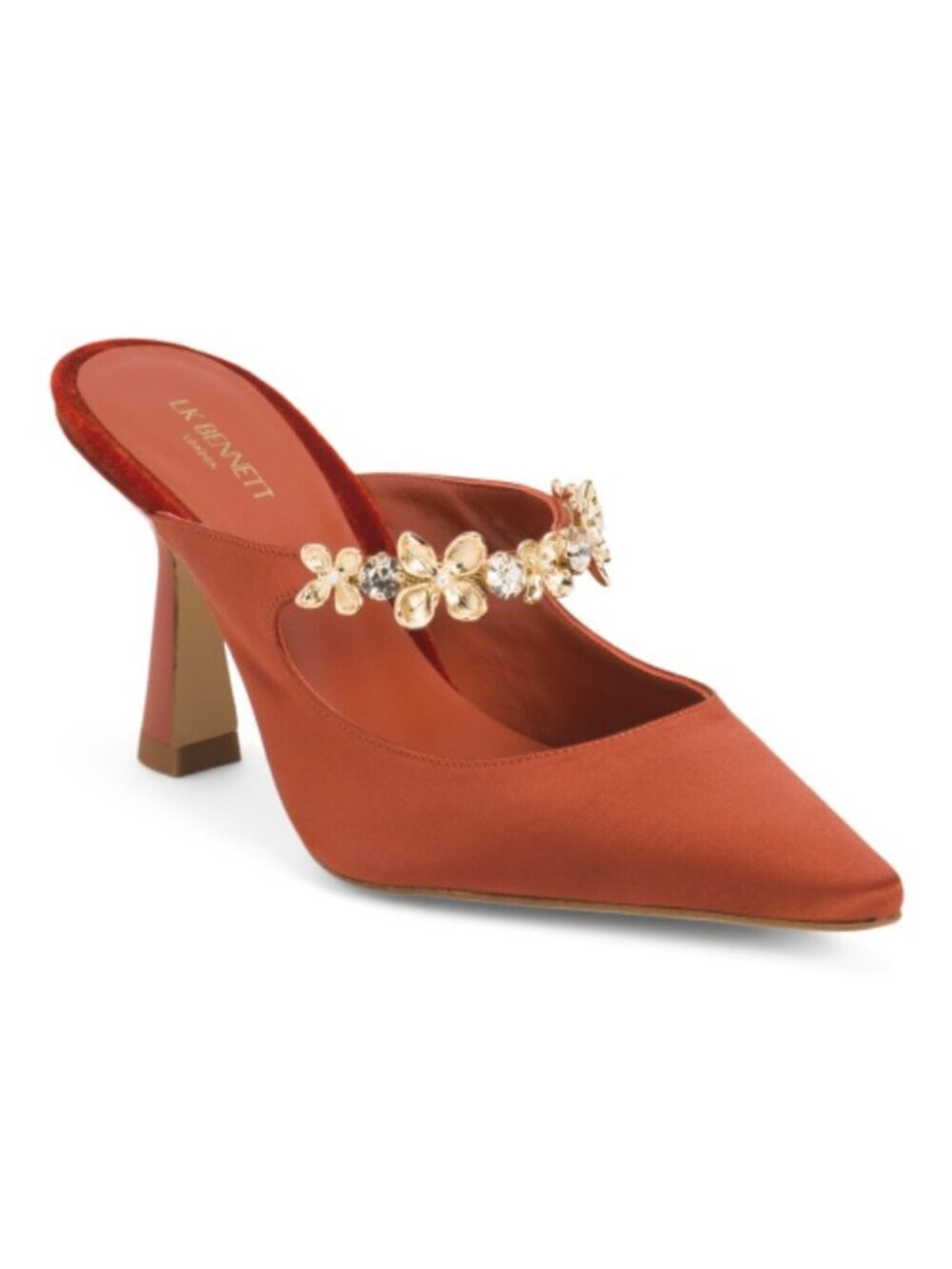 LK BENNETT Made In Spain Ambrose Flower Trim Open Court Heels
